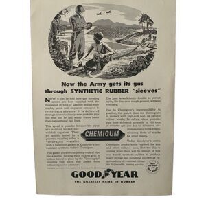 Vintage 1943 GoodYear Chemigum Ad Advertisement